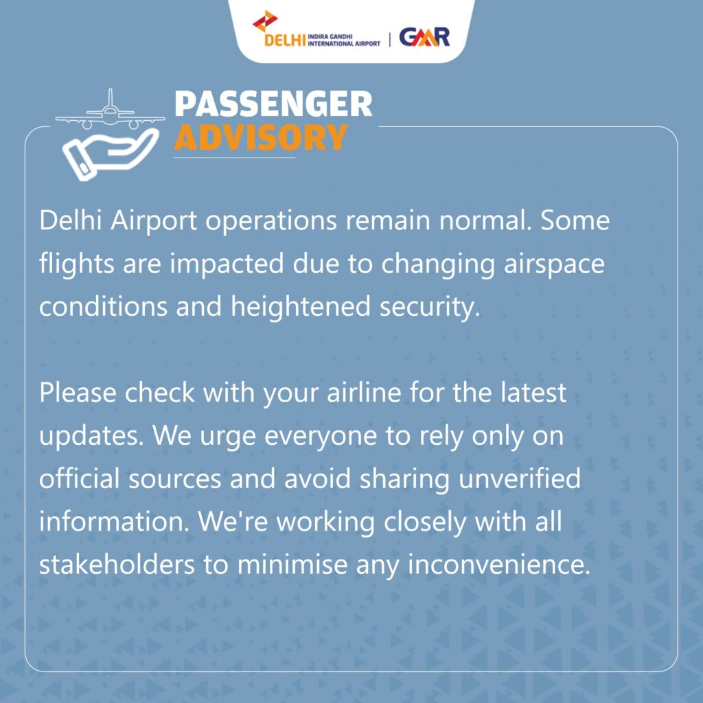 Delhi Airport | दिल्ली अंतर्राष्ट्रीय हवाई अड्डे ने कड़ी सुरक्षा के बीच सामान्य परिचालन का दिया आश्वासन Delhi International Airport Assures Normal Operations Amid Heightened Security
