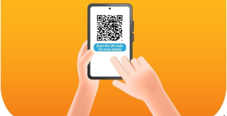 GST पंजीकरण रद्द करने की FAQ के लिए QR कोड दिखाते स्मार्टफोन का CBIC चित्रण